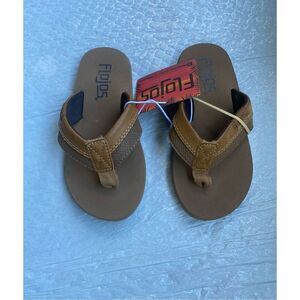 Flojos Toddler Boy's Brown Flip Flop Sandals Shoe Sz 10 US